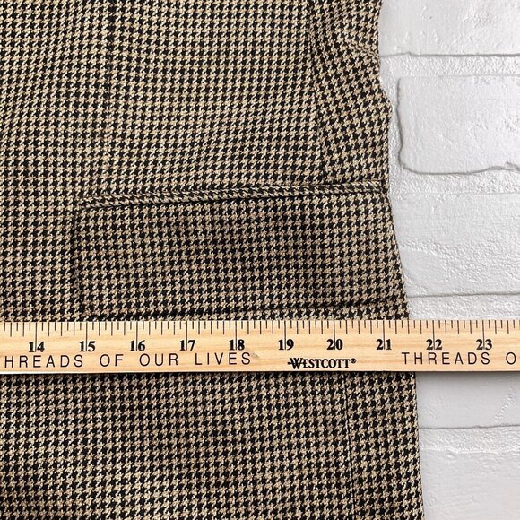 Ralph Lauren Chaps Men 40Tall‎ Black Tan Houndstooth Silk Wool Classic Canada - Picture 12 of 15